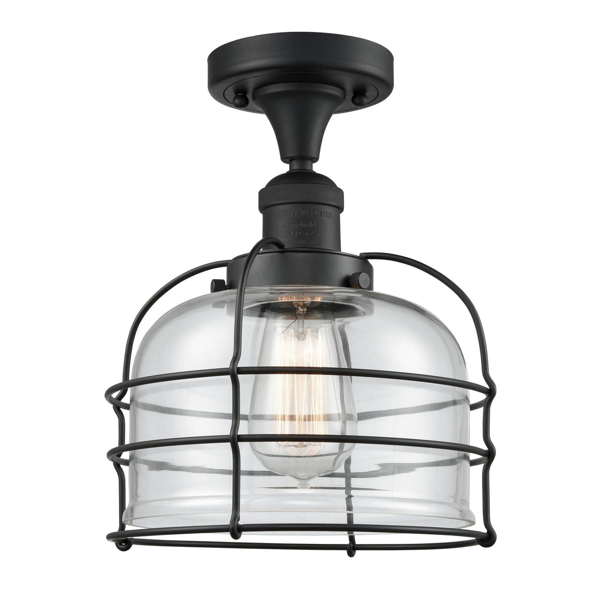 Large Bell Cage 1 Light Semi-Flush Mount O53270