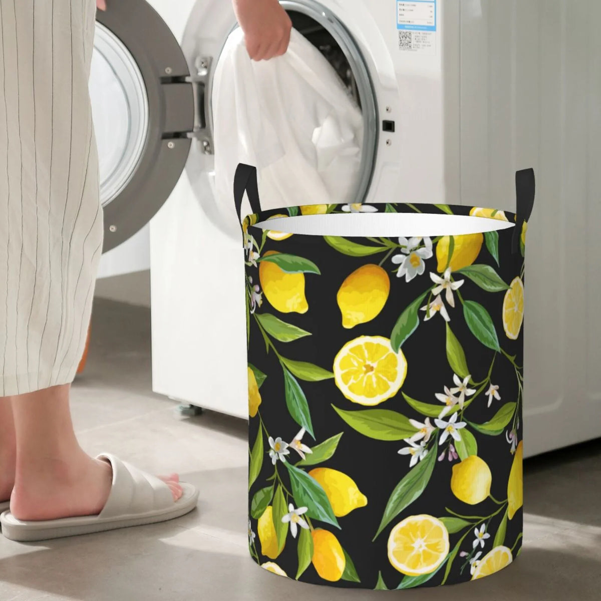 Round Laundry Hamper with Handles N540