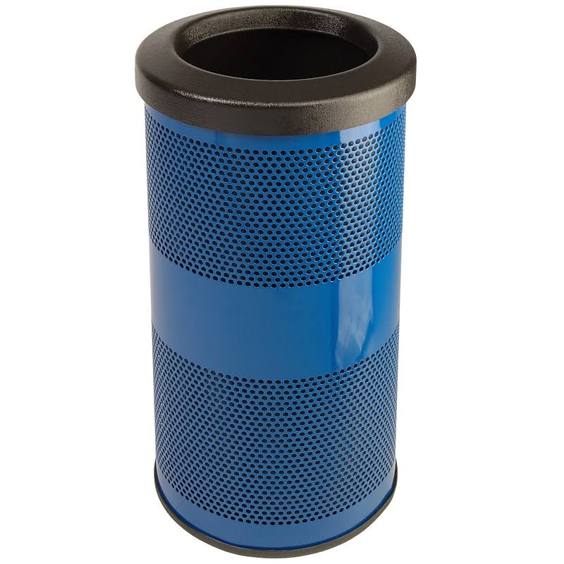 Brass Gold 10 Gallon Perforated Metal Trash Can D396