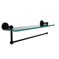 Matte Black Paper Towel Holder with Glass Shelf Q7590