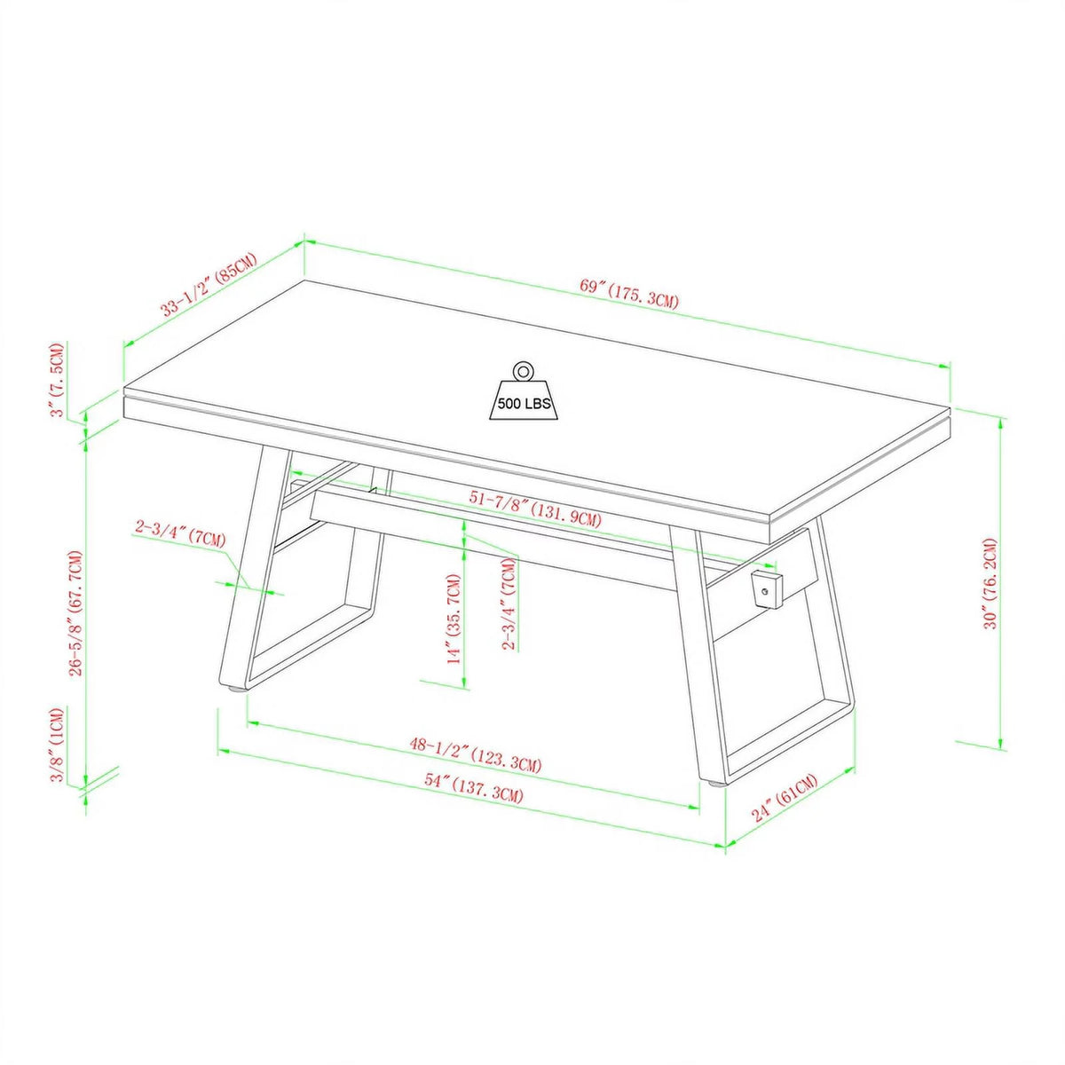 72" Dark Walnut Wood Dining Table E51354