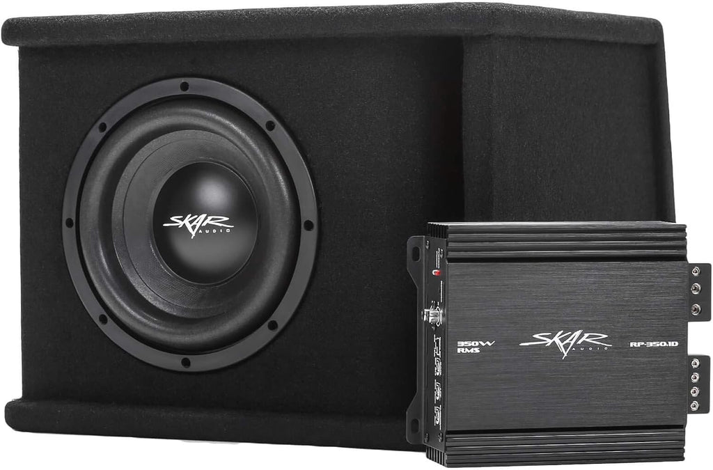 Single 8" 700 Watt Subwoofer Bass Package with Loaded Enclosure and Amplifier Y482