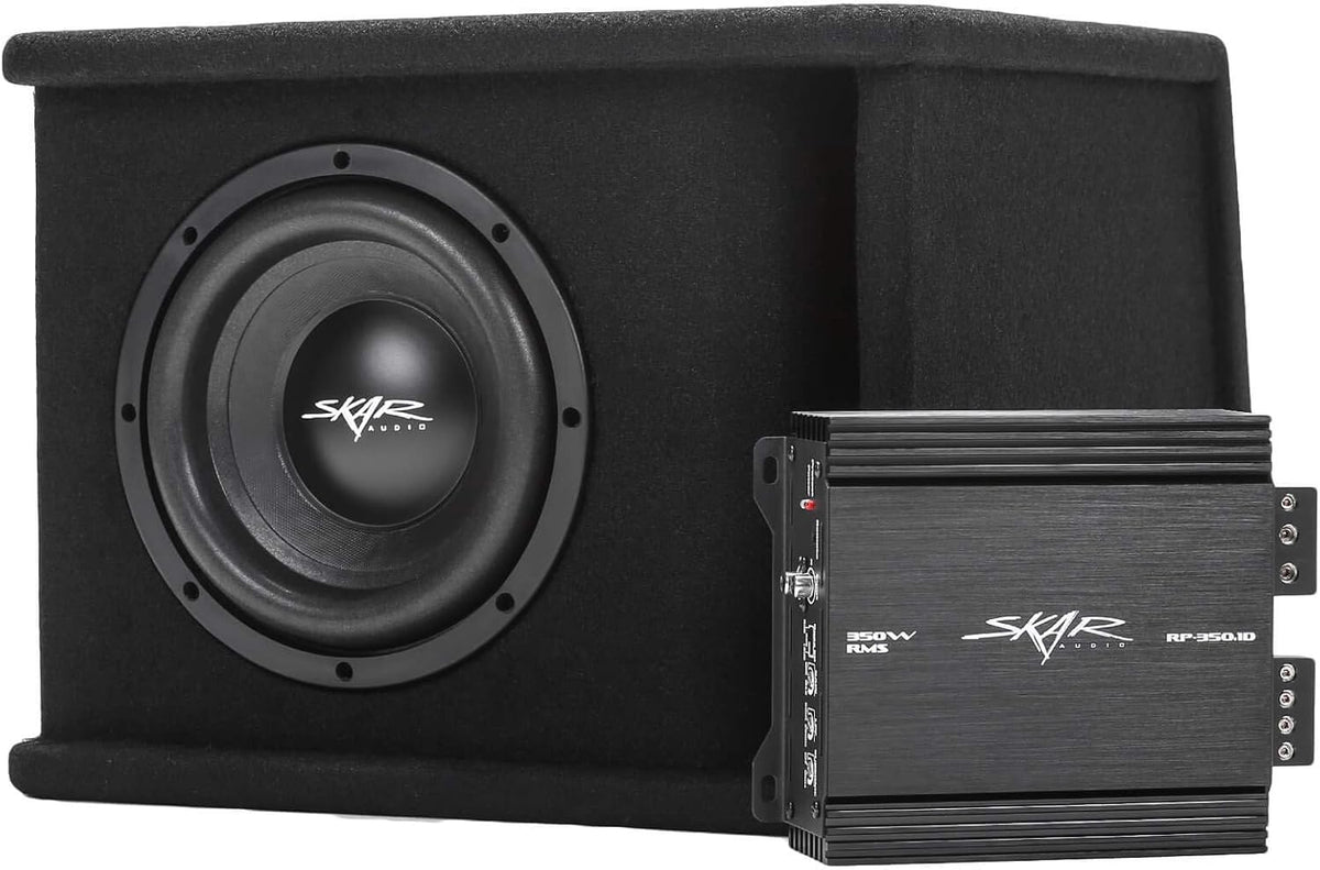 Single 8" 700 Watt Subwoofer Bass Package with Loaded Enclosure and Amplifier Y482
