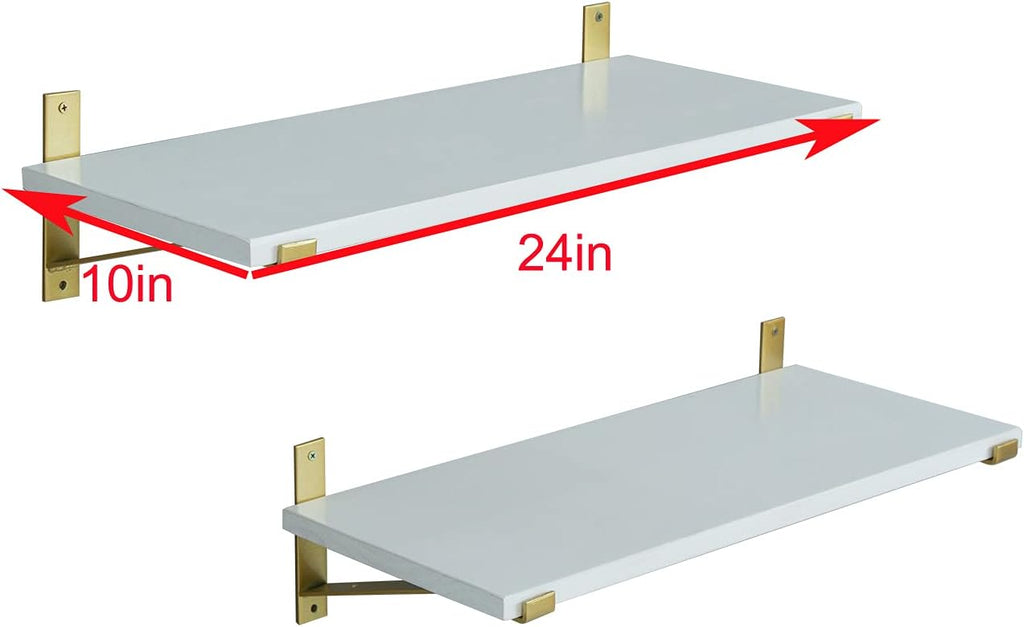 Rustic Wood Wall Shelf with Metal Bracket K1460
