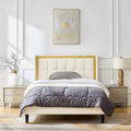 Queen Size Beige Platform Bed Frame A13845