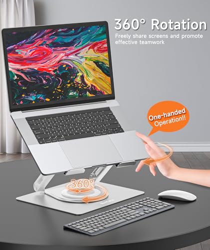 Laptop Stand with 360° Swivel Base Ergonomic Adjustable Laptop Riser Y2145
