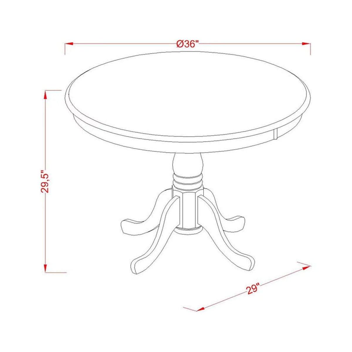 Antique 5-piece Wood Dining Table Set I9575