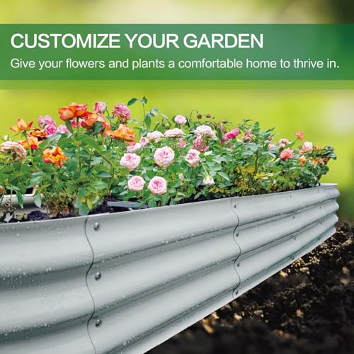 Galvanized Raised Garden Bed Dark Grey Z5423