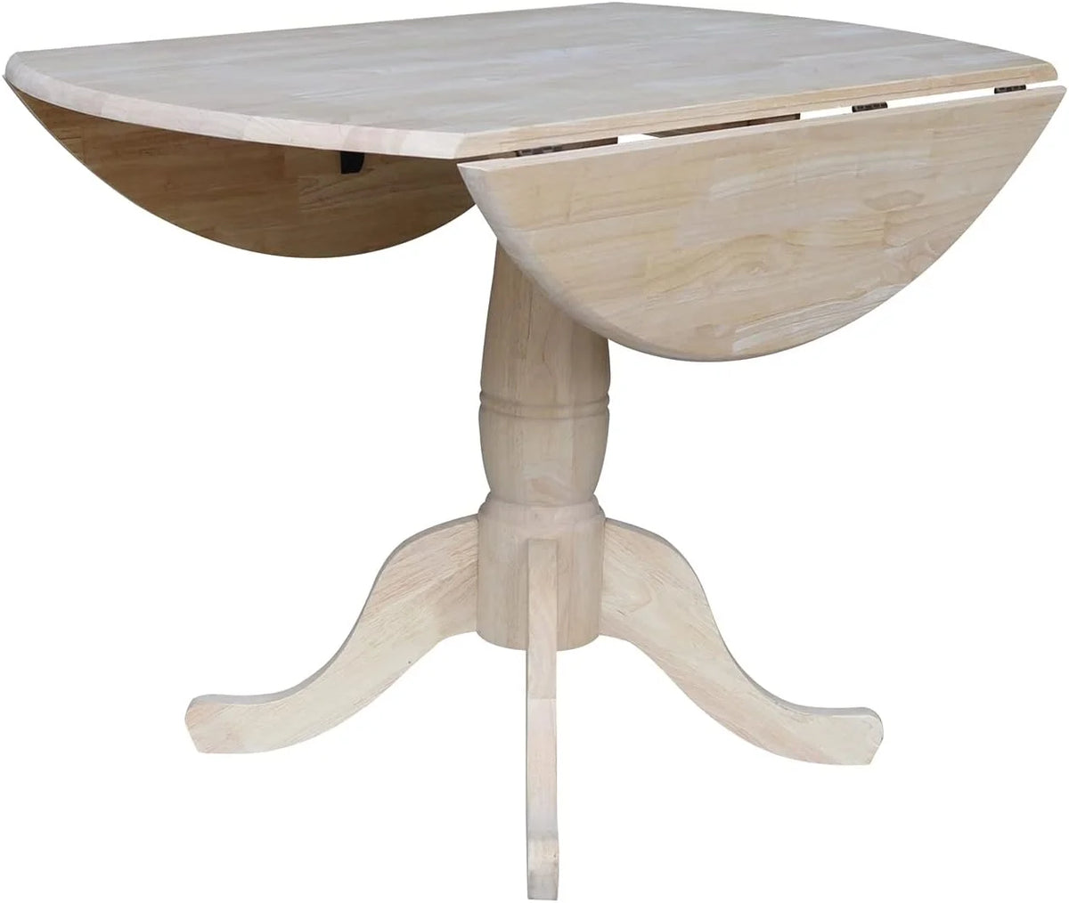 Unfinished Dual Drop Leaf Pedestal Dining Table J2049
