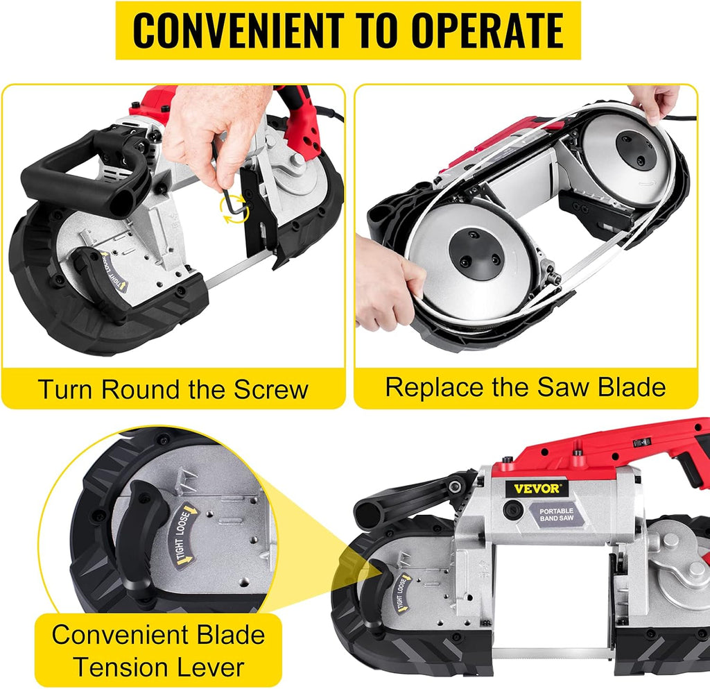 Portable Band Saw, 5 Inch Cutting Capacity, Variable Speed H465
