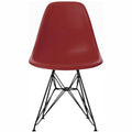 Maroon Plastic Accent Side Dining Chair with Chrome Legs T372