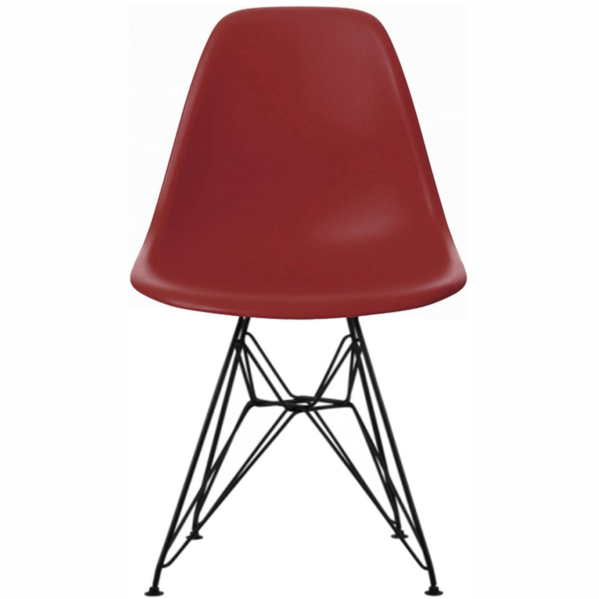 Maroon Plastic Accent Side Dining Chair with Chrome Legs T372