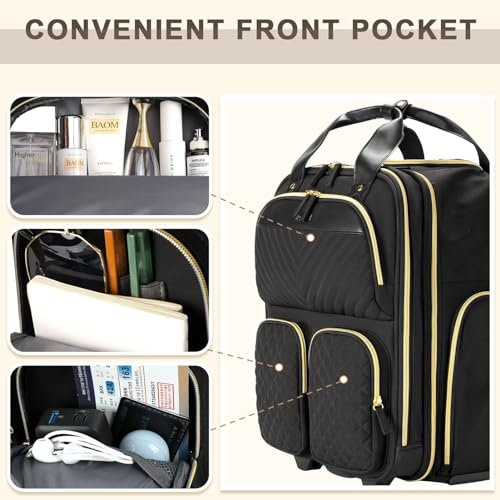 Black Gold Carry On Rolling Suitcase F7838