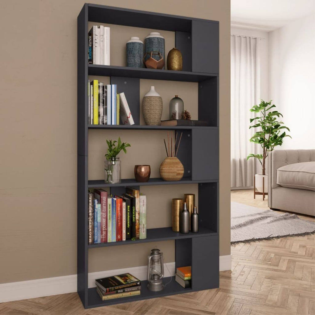Gray Book Cabinet Room Divider Chipboard P1888