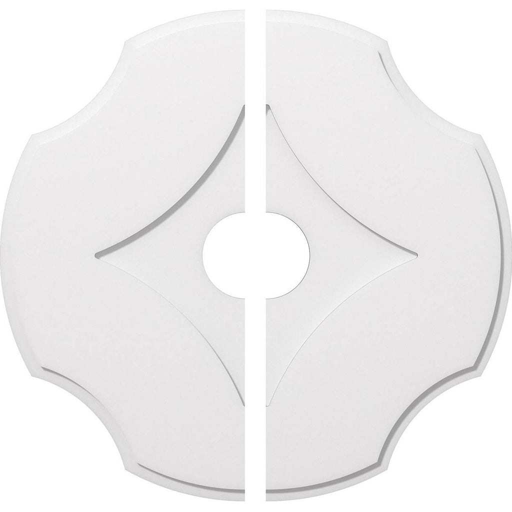 34 inchod x 6 inchid x 11 3/4 inchc x 1 inchp PVC Contemporary Ceiling Medallion, Two Piece V9564