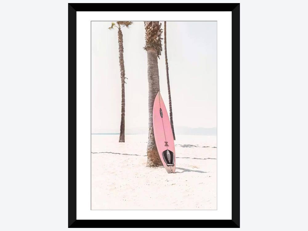 Pink Surf Board Photograph Print, Black Framed Paper, 32x22 H x 24x22 W x 1x22 D, Matte K75872