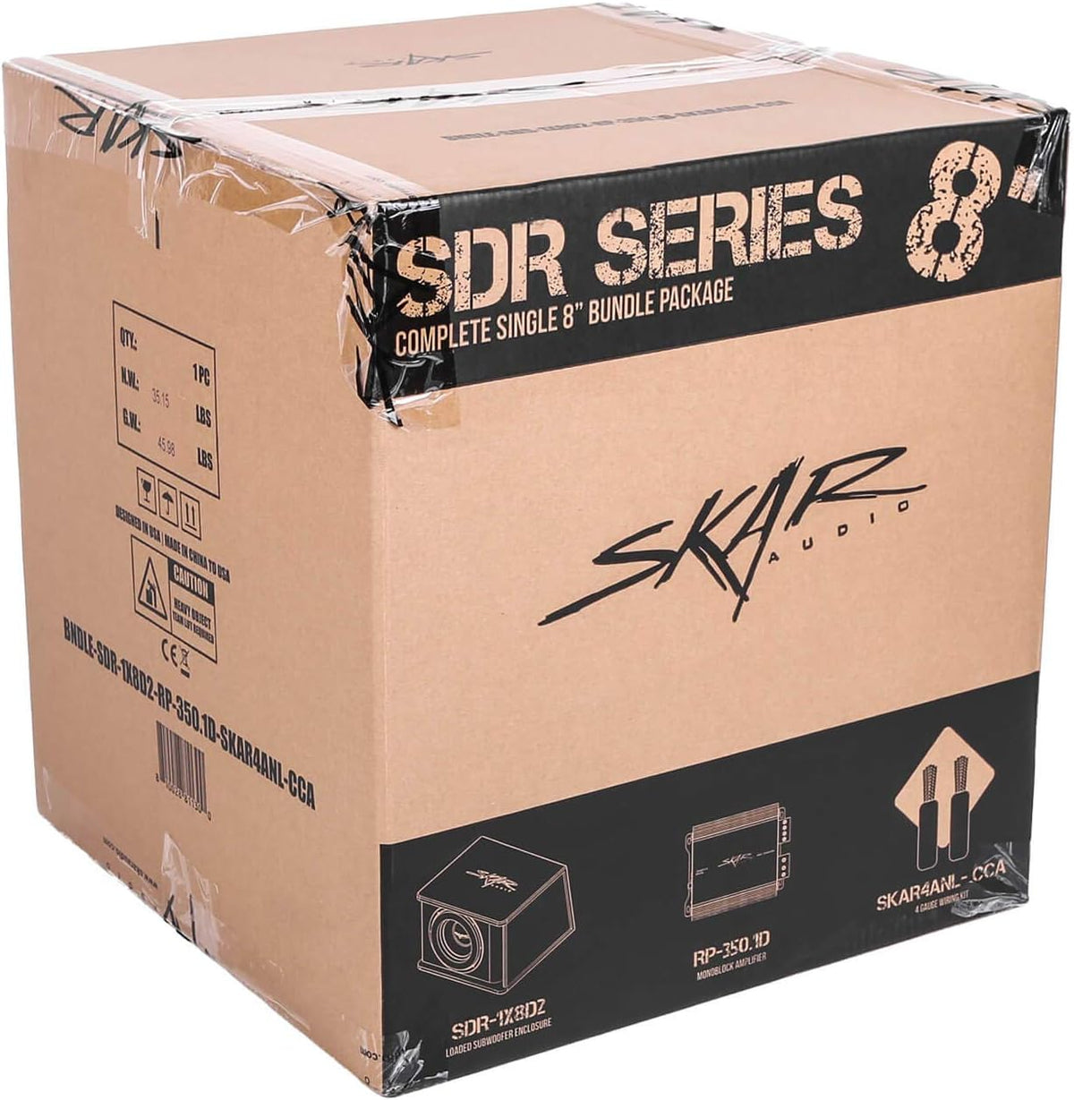Single 8" 700 Watt Subwoofer Bass Package with Loaded Enclosure and Amplifier Y482