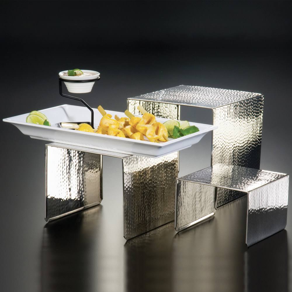 3-Piece Hammered Stainless Steel Riser Set X941