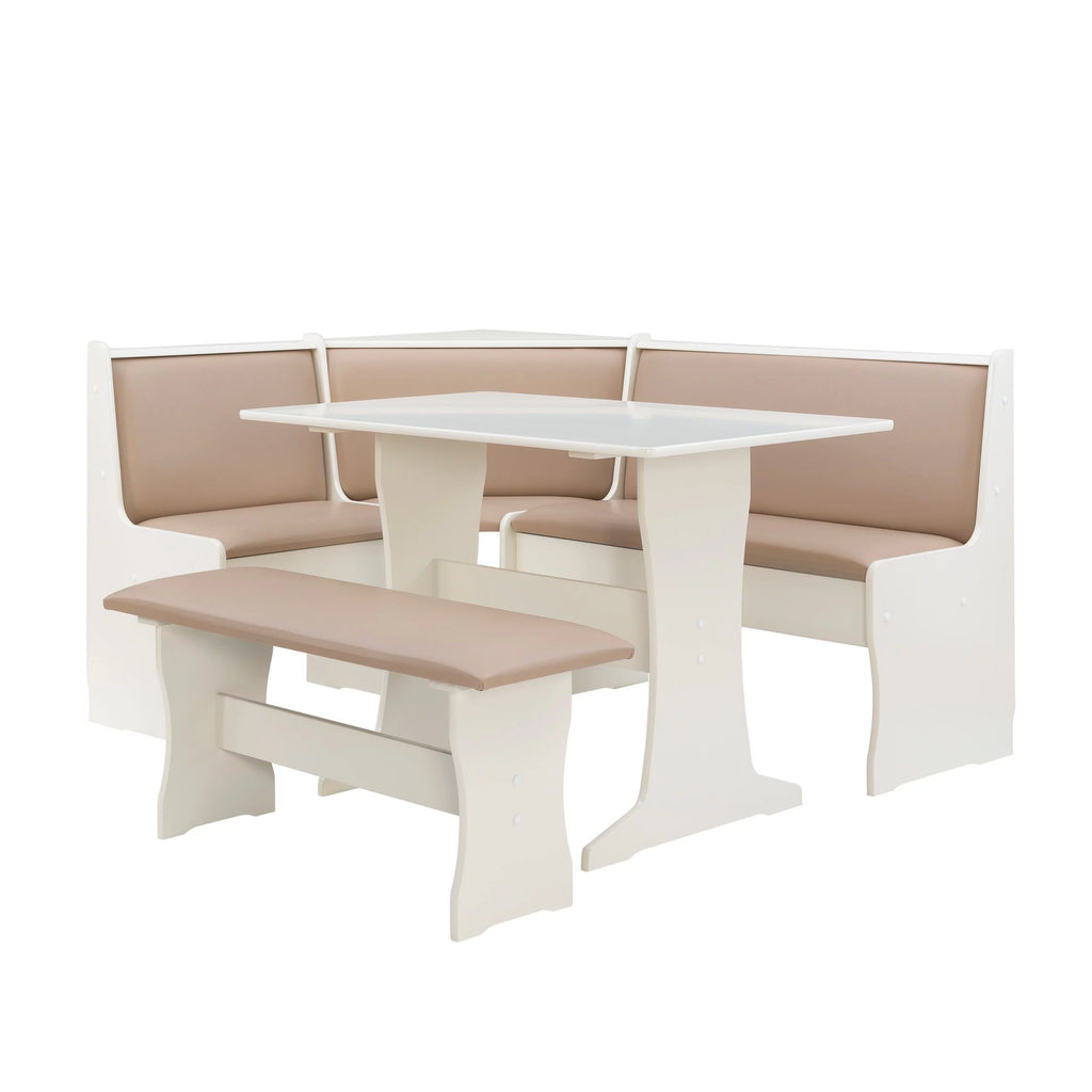 Tan Dining Table and Bench Set with Storage H53872