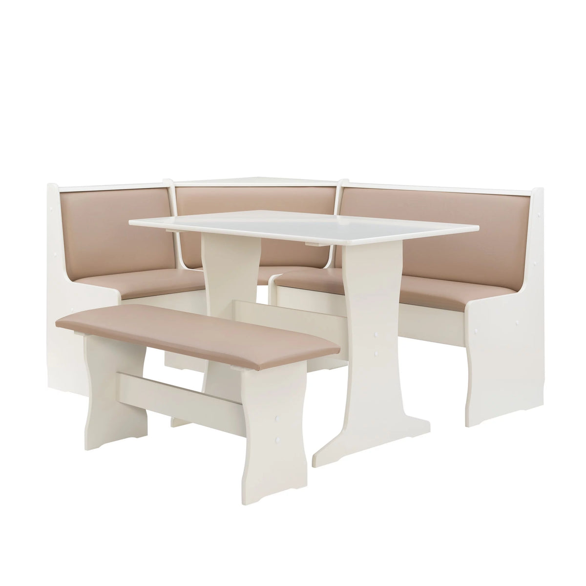 Tan Dining Table and Bench Set with Storage H53872