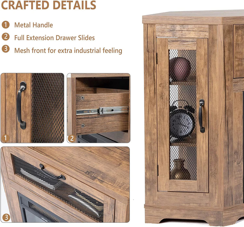 Oak Brown Corner TV Stand O6798