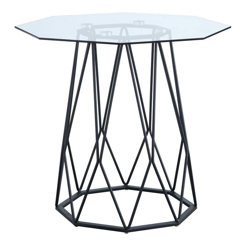 Black Glass Top End Table F97995