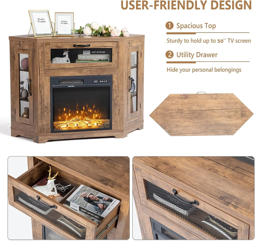 Oak Brown Corner TV Stand O6798