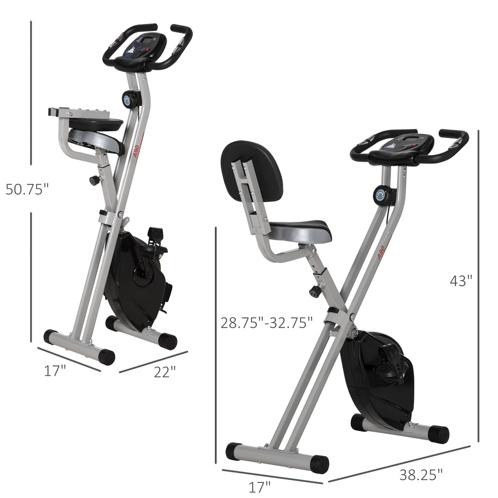 Folding Upright Stationary Indoor Bike with 8 Levels of Magnetic Resistance Z6743