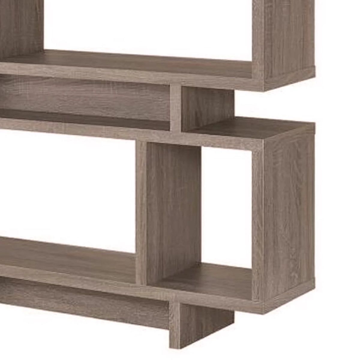 3-tier Geometric Bookcase Weathered Grey F504944