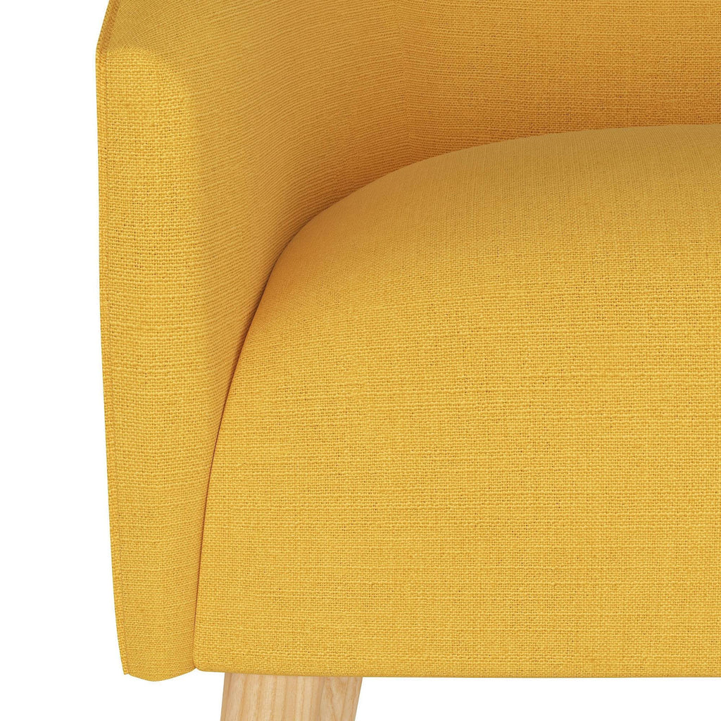 French Yellow Linen Arm Chair G80466