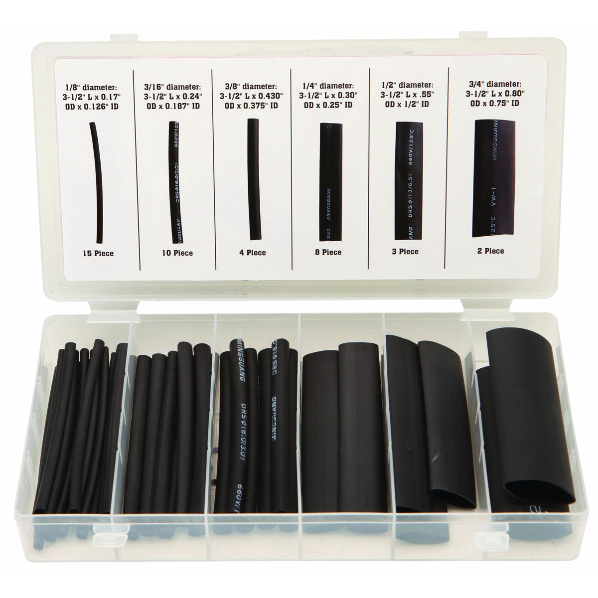 Marine Heat-Shrink Tubing Assortment With Case, 42-Piece C799