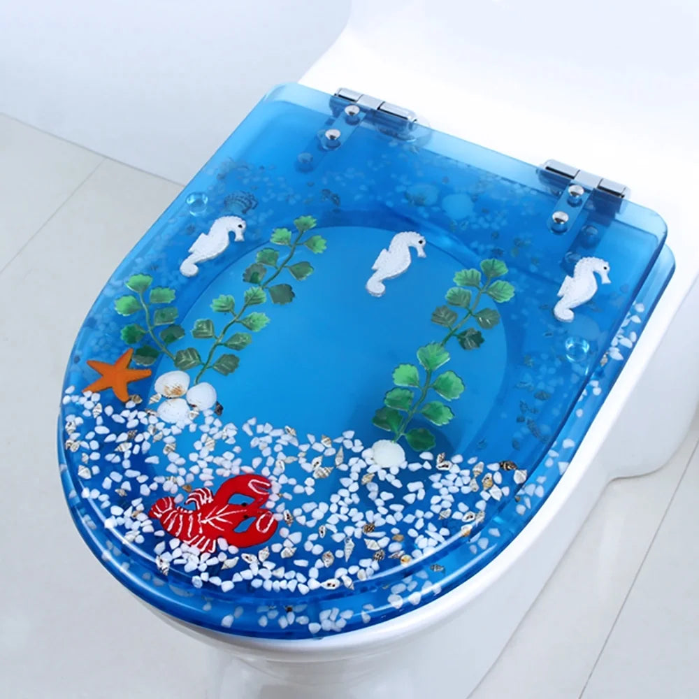 Elongated Resin Toilet Seat with Silent Close Hinges L70820