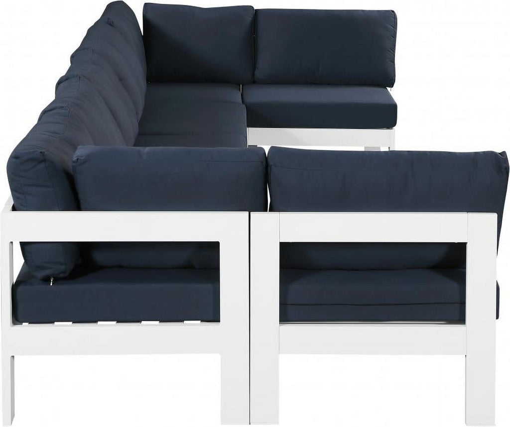 Navy Aluminum Modular 7-Seats Sectional K80938