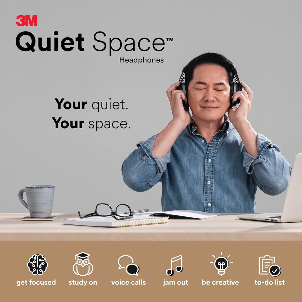 3M Quiet Space Headphones, Adjustable White Noise Technology, Great for Voice and Video Calls, Wireless, Bluetooth, 30 + Hours of Battery Life Y695