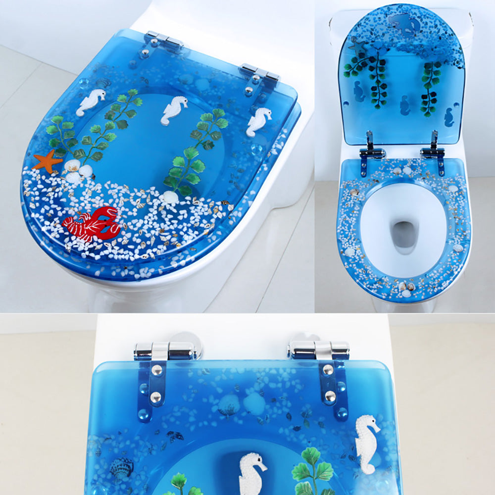 Elongated Resin Toilet Seat with Silent Close Hinges L70820