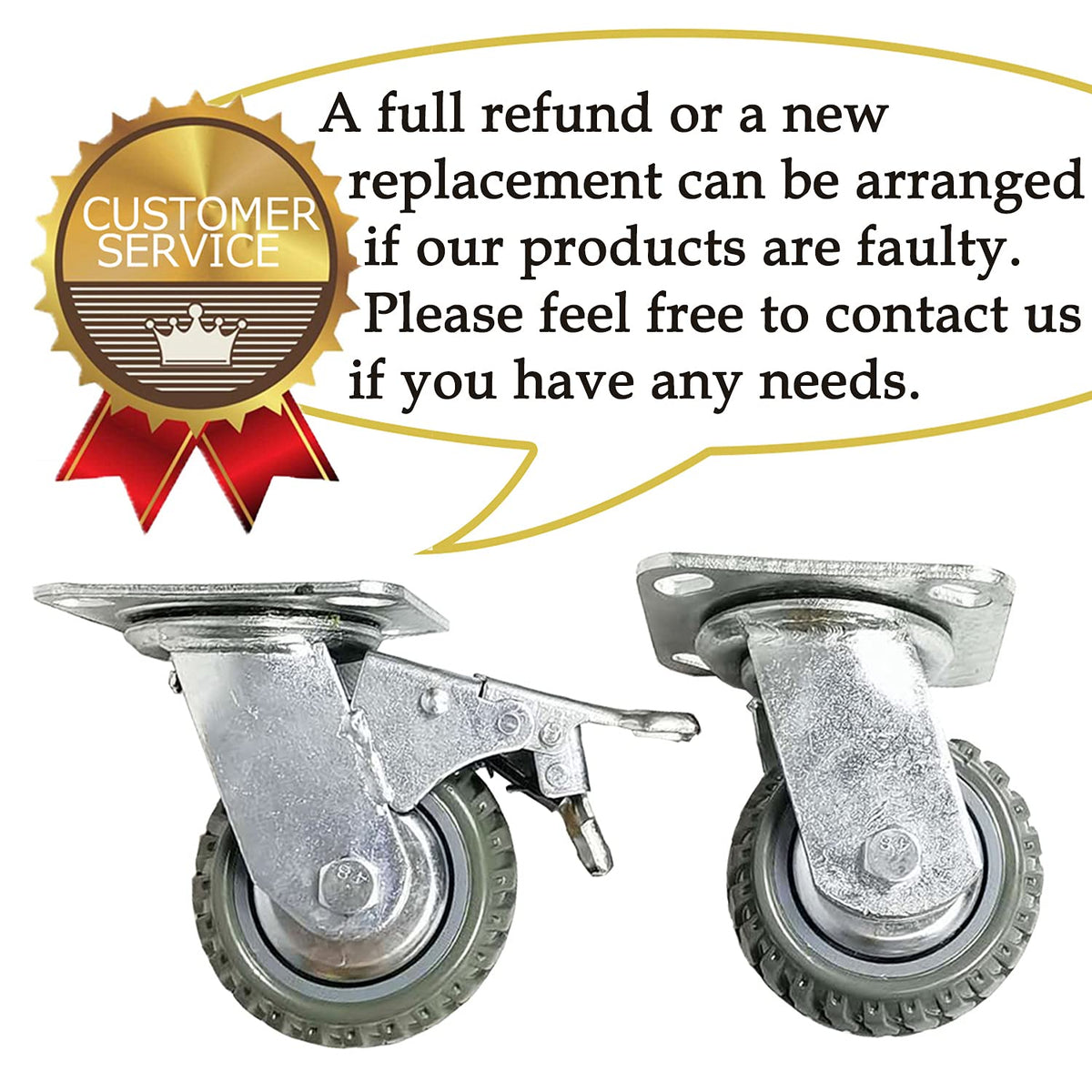 4 Inch Heavy Duty Swivel Casters with Locking Brakes Pack of 2 Z88661