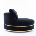 Black Velvet Swivel Barrel Chair X3704
