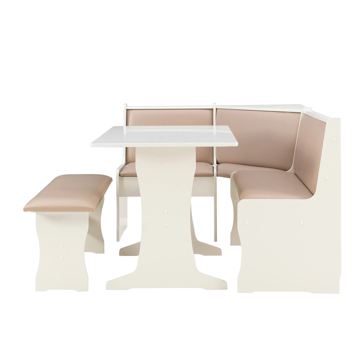 Tan Dining Table and Bench Set with Storage H53872