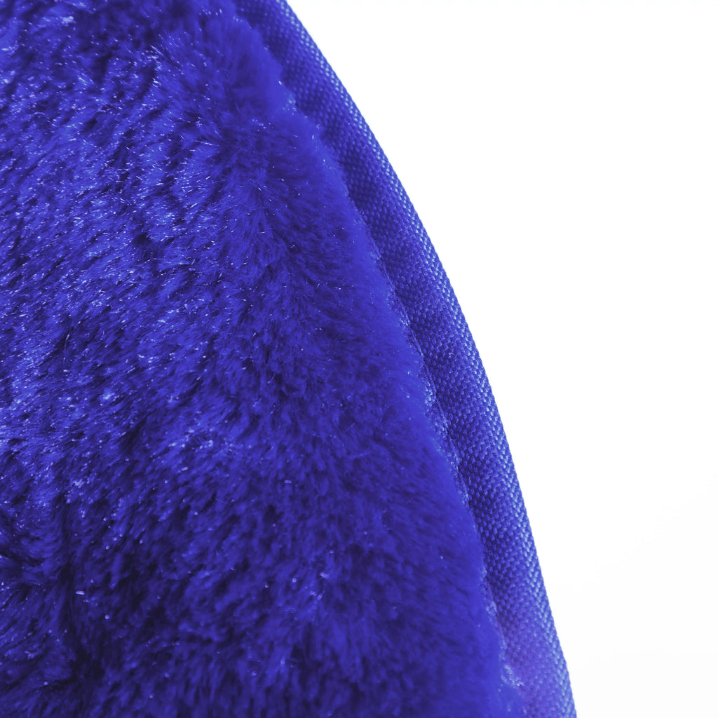 Navy Faux Fur Saucer Chair V500342