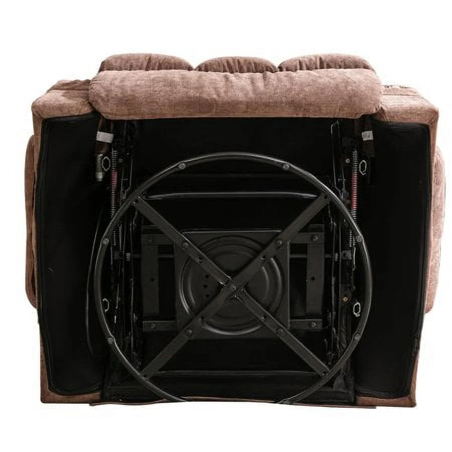 Brown Massage Rocker Recliner Chair with Heat and Cup Holders C442