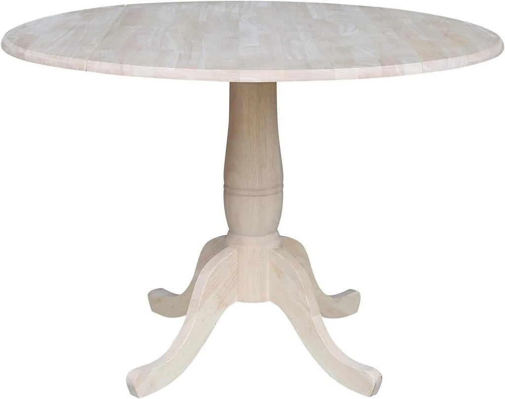 Unfinished Dual Drop Leaf Pedestal Dining Table J2049