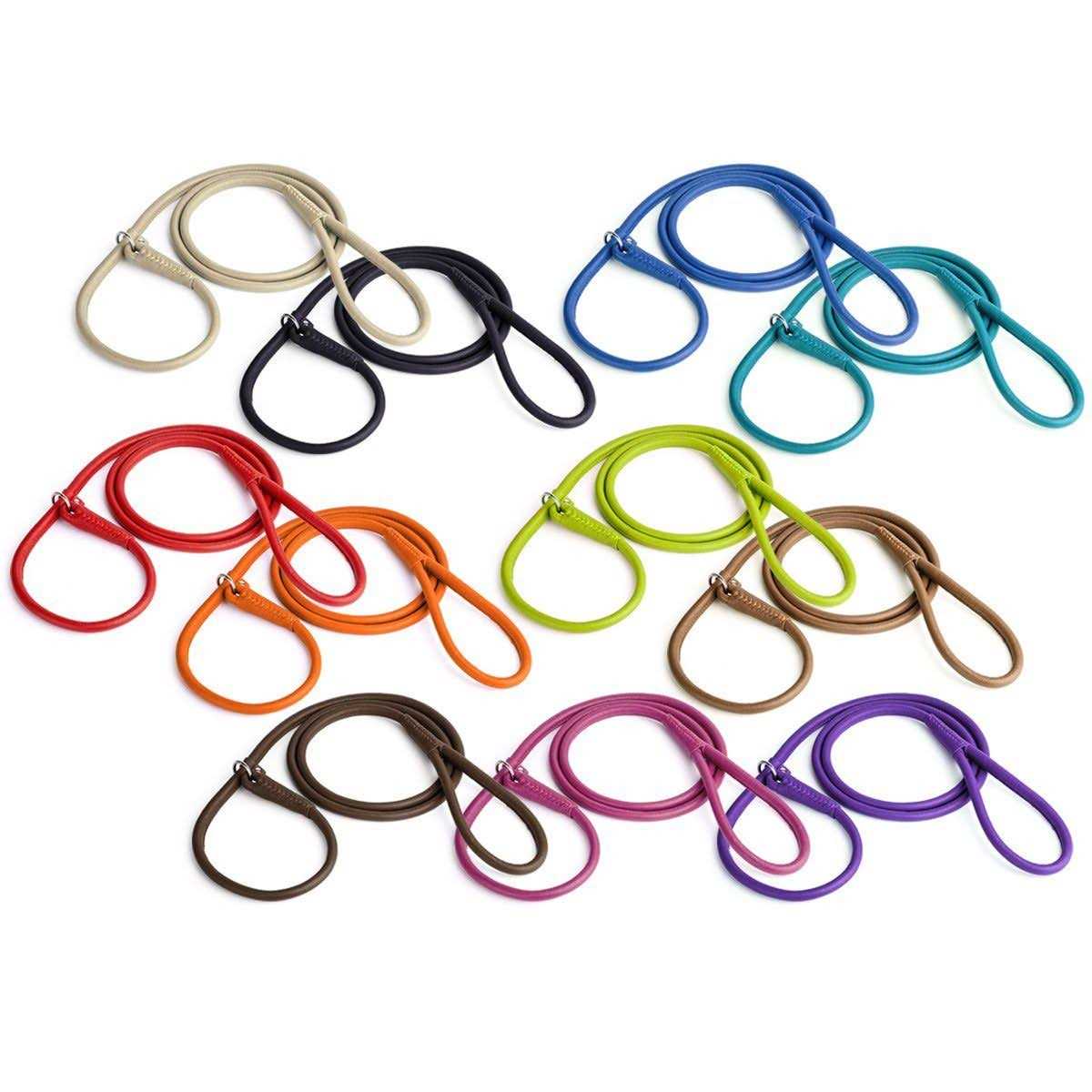 Leather Round Slip Lead N1543