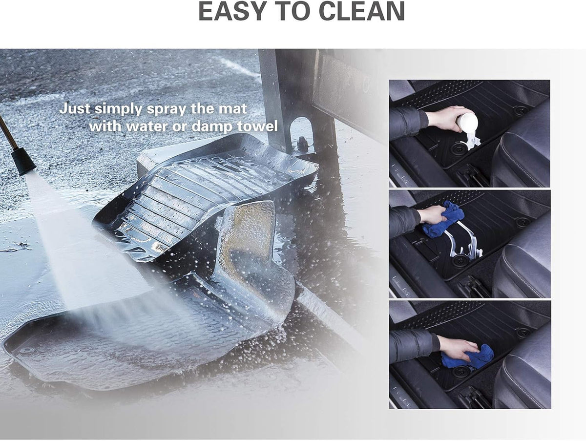 Black Waterproof Heavy Duty Car Floor Mats Full Set T446