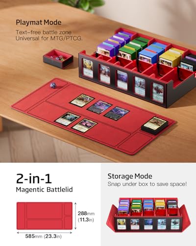 5-Row Trading Card Storage Box with Magnetic Lid W915