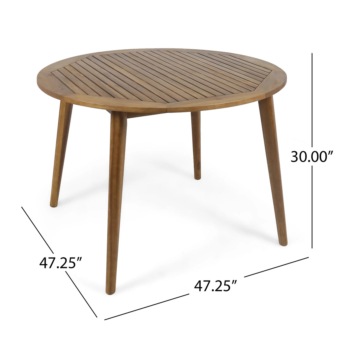 5 Piece Acacia Wood Round Dining Set with Cushions H99327