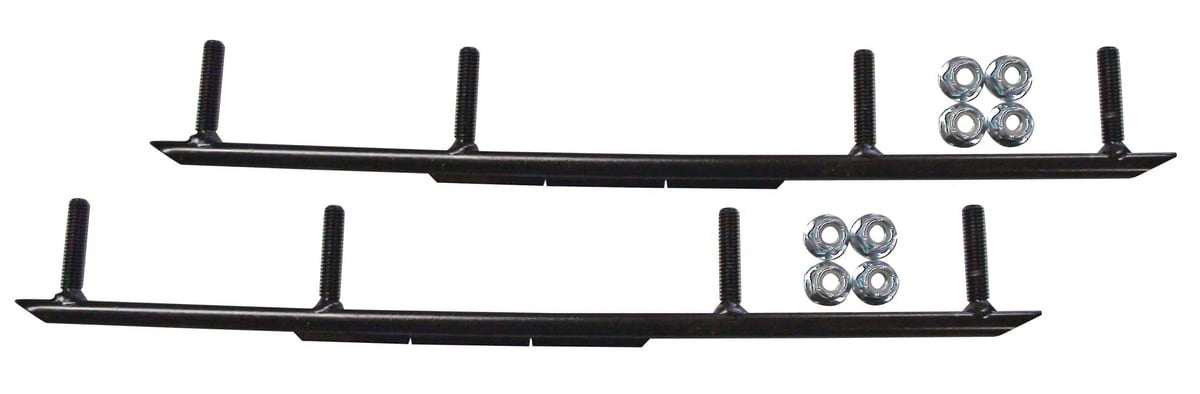 White Snowmobile Skis with 10" Round Bars Complete Kit L498303
