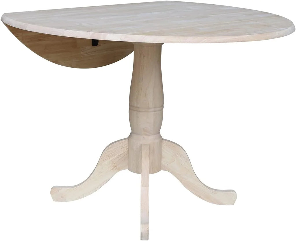 Unfinished Dual Drop Leaf Pedestal Dining Table J2049