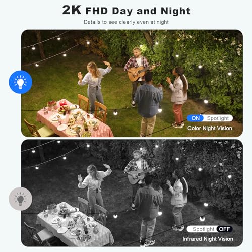 2 Cameras Wireless Outdoor Security Cameras with Spotlight Q36485