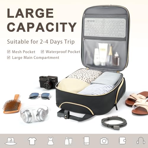 Black Gold Carry On Rolling Suitcase F7838