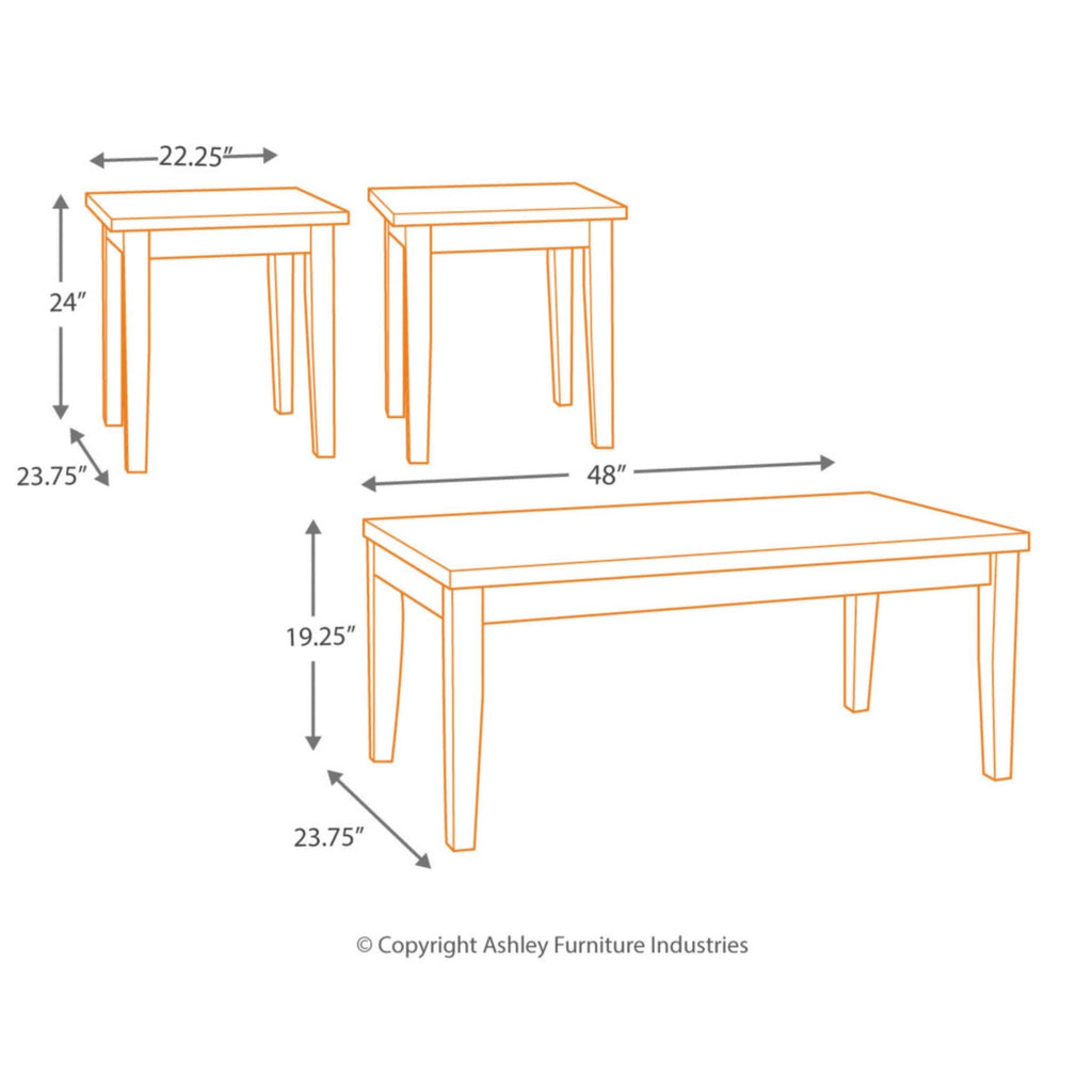 Black Faux Marble 3-Piece Occasional Table Set K479590